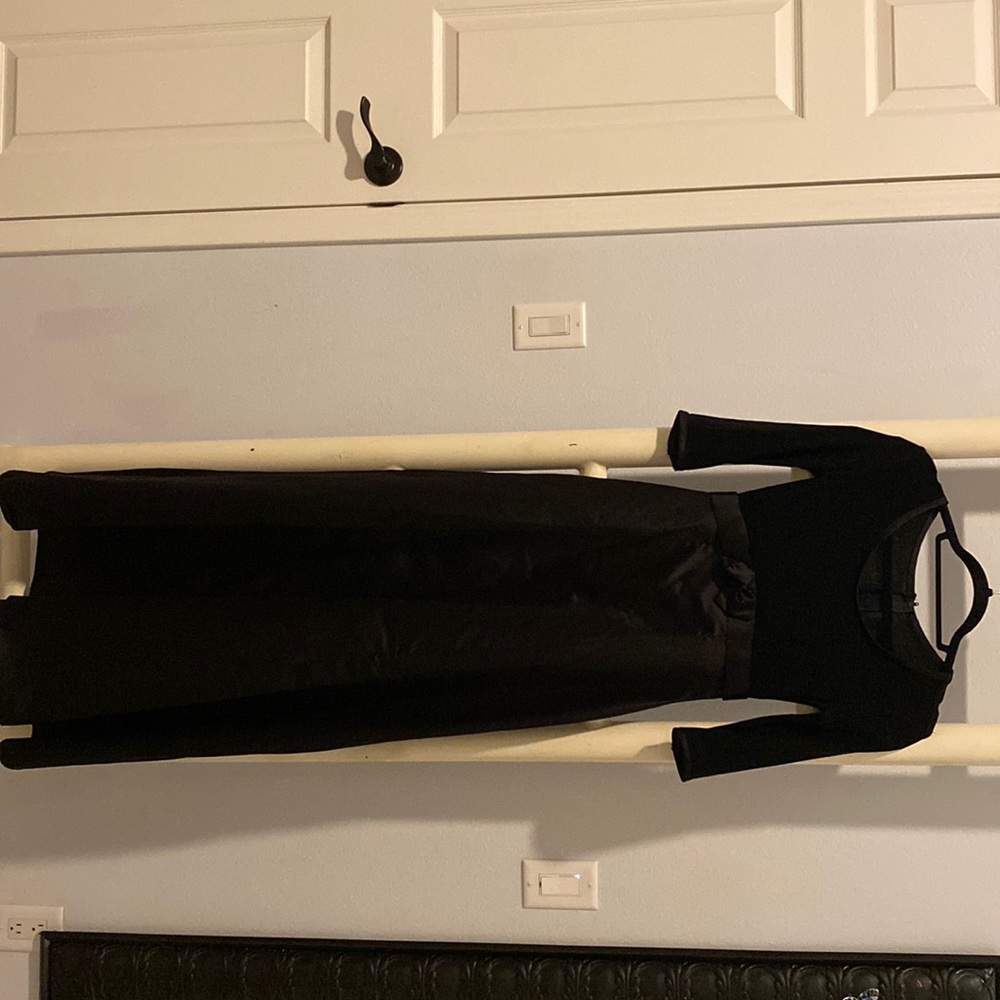 Black long dress with cute bow